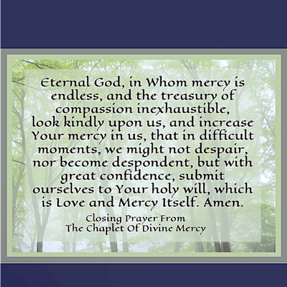 Closing Prayer from the Divine Mercy Chaplet ✝️